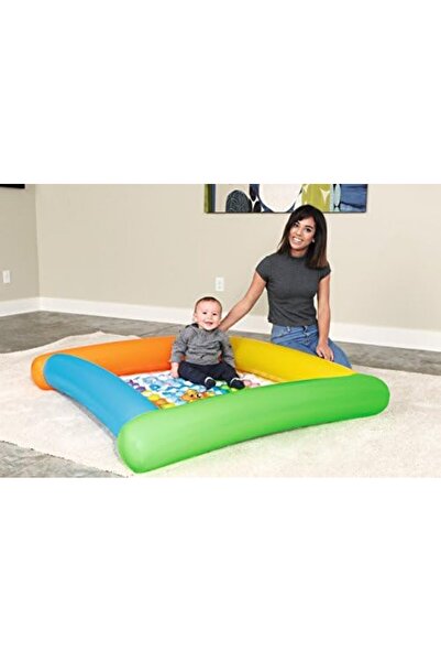 BESTWAY BW52240 Up In & Over Friendly Animals Inflatable Children's Play Mat, Multi-Colour, Age 4 Mo