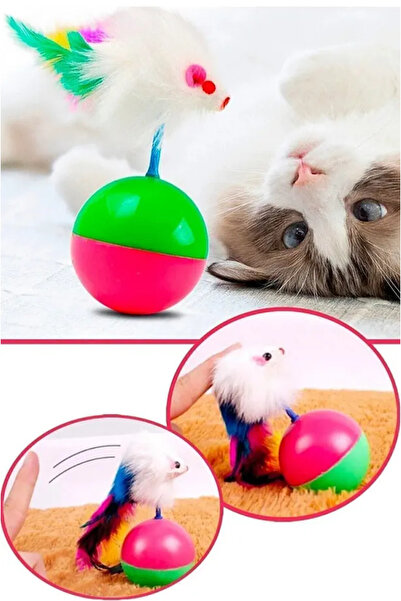 TUMU LIFE Kedi Oyun Topu Fareli Hacı Yatmaz 1 Adet