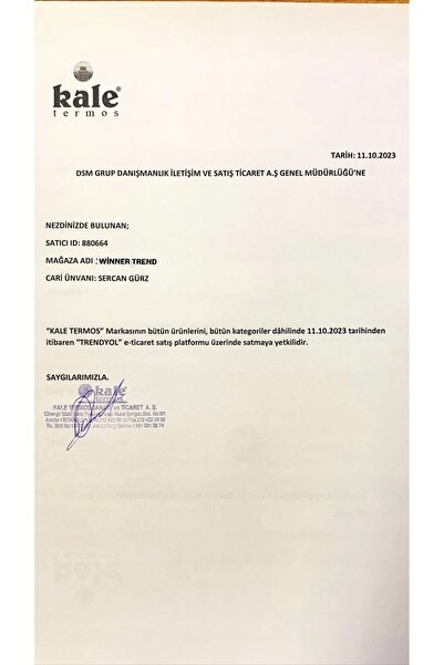 Kale Termos 10 LT Bardaksız Mavi Termos