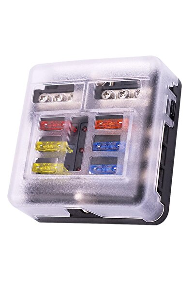 TECHSTAR Panou de siguranțe auto cu 6 circuite, 12V/24V, cu bară negativă, ca...