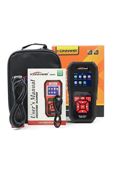 KONNWEİ Tester de diagnosticare auto KW850 OBD2, citire/ștergere erori, test EVAP, senzor O2, baterie, motor
