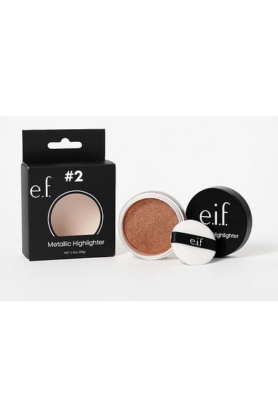 ELF Eve Metallic Shimmer Highlighter Illuminating Powder for an instant glow with a soft texture to illuminate cheekbones, nose, and define features