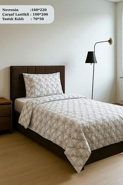 MixCotton Home Single Duvet Cover Set Cotton Fabric Fitted Sheet + Duvet Cover + 1 Pillowcase