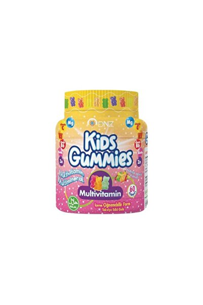 DenizPharma Dnz Kids Gummies Multivitamin Containing Chewable Mixed Fruit Flavored Food Supplement 60 Gumies