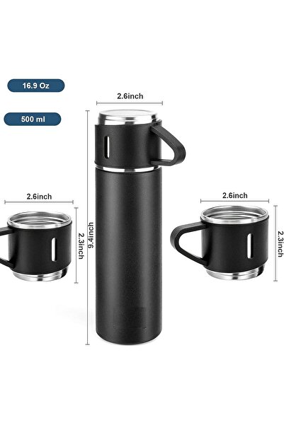 Generic NEW Vacuum Insulated Flask 500ml/17.6oz Stainless Steel Thermo Bottle with Cup for Coffee Water Hot