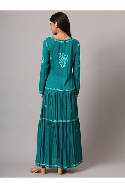 alaya Hand Embroidered Lucknowi Chikankari Cotton Jalabiya-AL3942