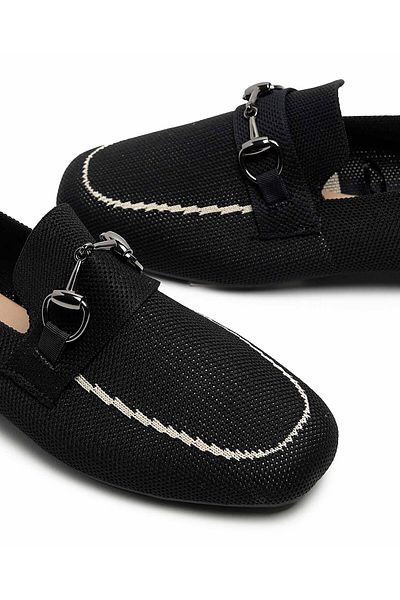 R&B Knitted Horsebit Loafers