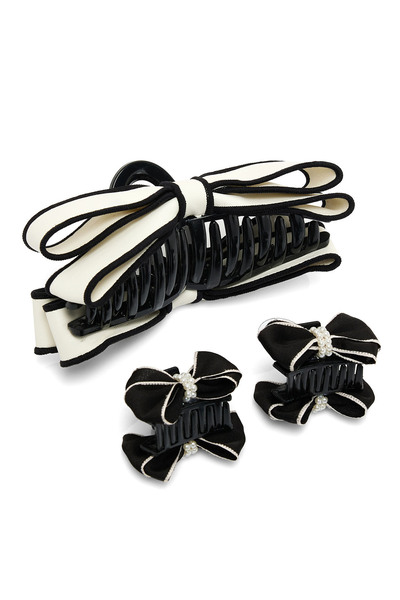 R&B 3 Pack Bow Detail Hair Claw Clips