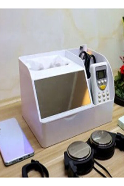 Raffine حامل جوال لاسلكي مع صندوق تخزين مناديل أبيض