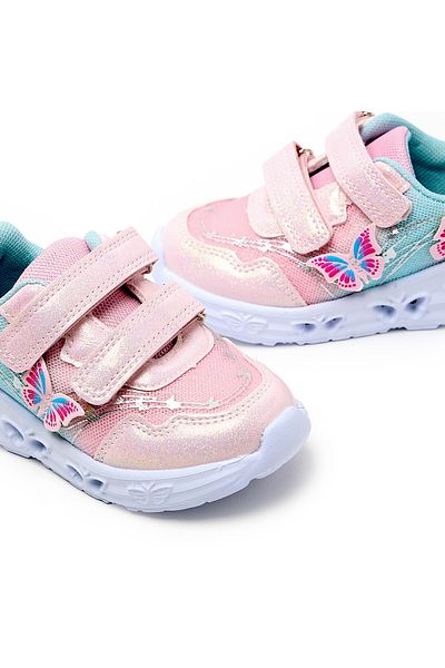 R&B Butterfly Appliqued Velcro Closure Shoes