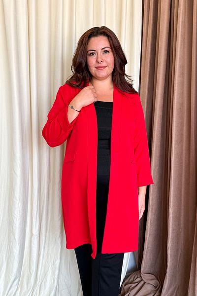 ModaPlaza Women's Large Size Long Jacket 2335