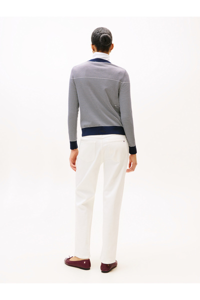 Tommy Hilfiger بلوفر نسائي من Tommy Hilfiger Bretton Stripe Dark Night Navy Crew Neck Co Jersey Fine Gg