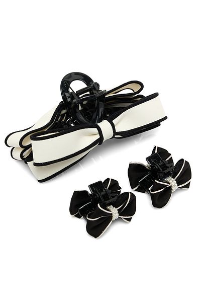R&B 3 Pack Bow Detail Hair Claw Clips