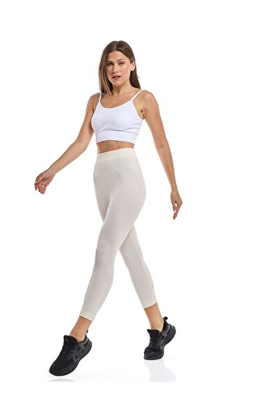 R&B Ribbed 3/4 Leggings with Elastic Waist
