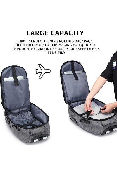 Generic Functional School Backpack and Trolley Board