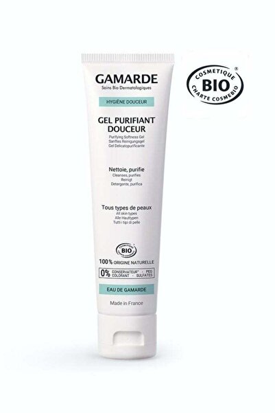 Gamarde جل تنقية لطيف 100 مل - منظف يومي للوجه عضوي معتمد