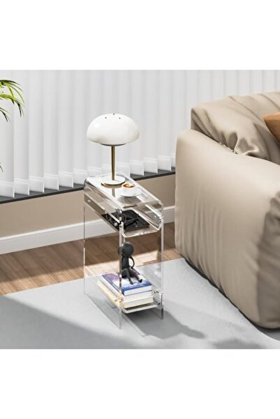 Slasa Acrylic Nesting Table Set – Modern Transparent Coffee & Side Tables (L40×W22×H55 cm)