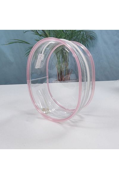 Choice pink PVC Transparent Clear Storage Case Bag Decoration Mini Doll Display Box Outdoor Bag Gift 10cm D