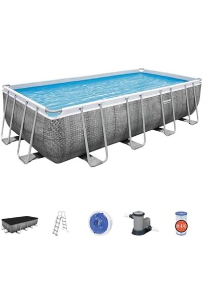 BESTWAY Power Steel 18' x 9' x 48"/5.49m x 2.74m x 1.22m Rectangular Pool Set