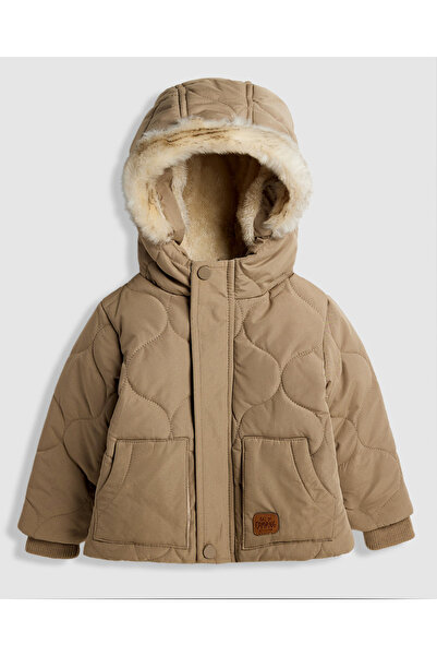 R&B سترة مبطنة بغطاء رأس وسحاب للإغلاق