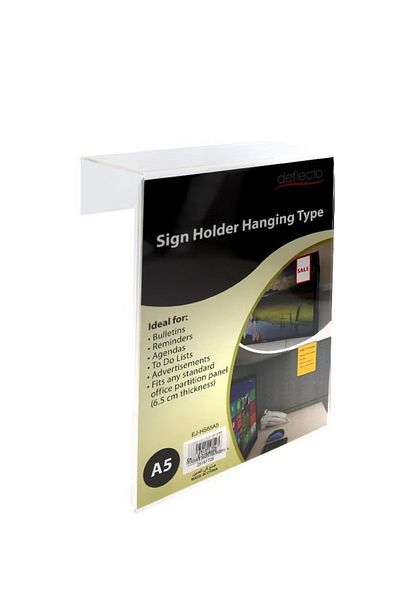 Deflecto Hanging Mount Sign Holder A5 – Clear Acrylic