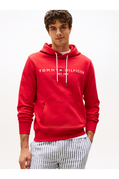 Tommy Hilfiger Men Primary Red Wcc Tommy Logo Hoody