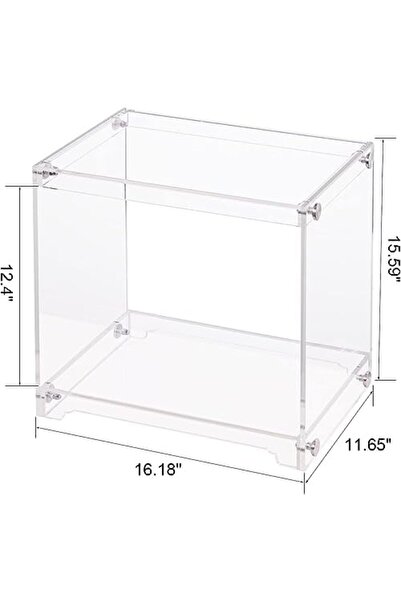 Slasa Acrylic Side Table – Transparent Two-Tier Table with Metal Frame – 41 × 41 × 30 cm