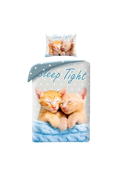 Animals Sleep Tight Cat bedding set 140×200cm, 70×90 cm
