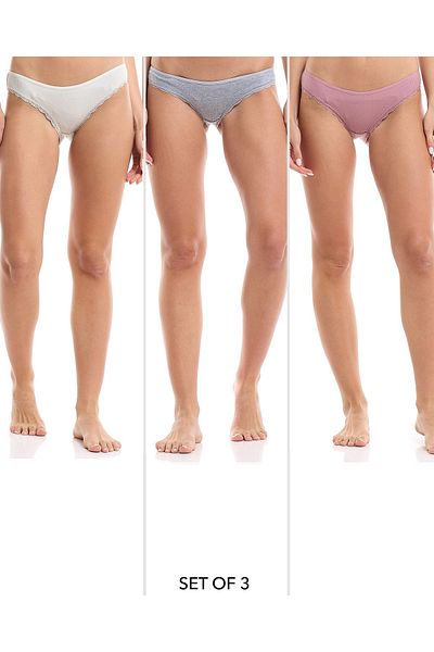 R&B 3 Pack Ribbed Bikini Briefs