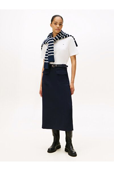 Tommy Hilfiger Tommy Hilfiger Women Ecru Short Sleeve Crew Neck Modern Interlock Box T-Shirt