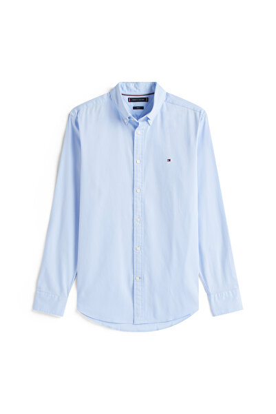 Tommy Hilfiger Tommy Hilfiger Men Sweet Blue Long Sleeve Slim Fit Yarn Dyed Dobby Shirt