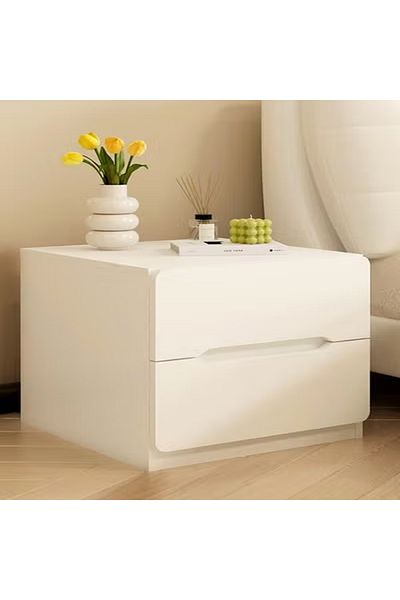 Raffine Piece Modern Design Wood Nightstand for Bedroom Wide Top End Table with Storage Drawers