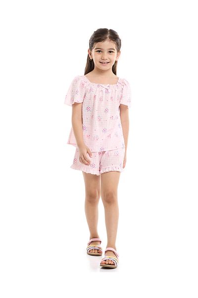 R&B Floral Print Top and Shorts Set