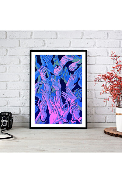 woodsia Tablou cu poster din lemn MDF cu aspect de cadru dintr-o singură buca...