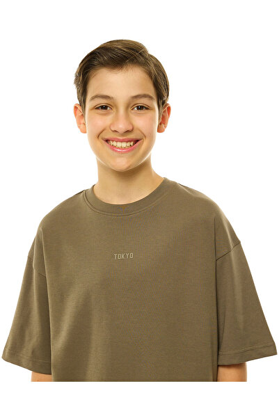 R&B Solid Oversized T-Shirt with Crew Neck and Short Sleeves