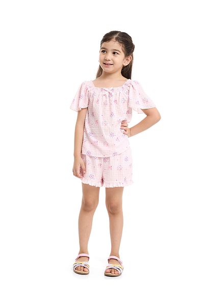 R&B Floral Print Top and Shorts Set
