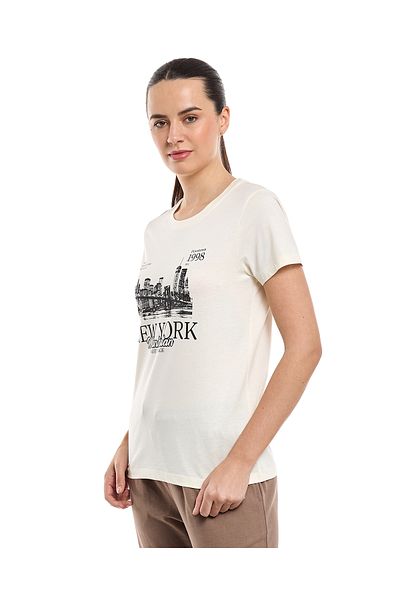 R&B Graphic Print T-Shirt with Crew Neck and Short Sleeves