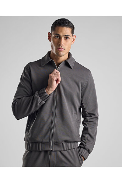 R&B Solid Jacket with Zipper Closure
