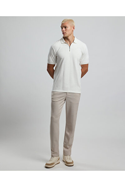 R&B Textured Polo T-Shirt with Short Sleeves