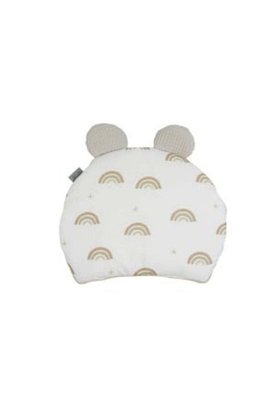 NO BRAND Flat Pillow with Ears for Babies, 35 x 28 cm, Tiny Star, Sweet Rainbow