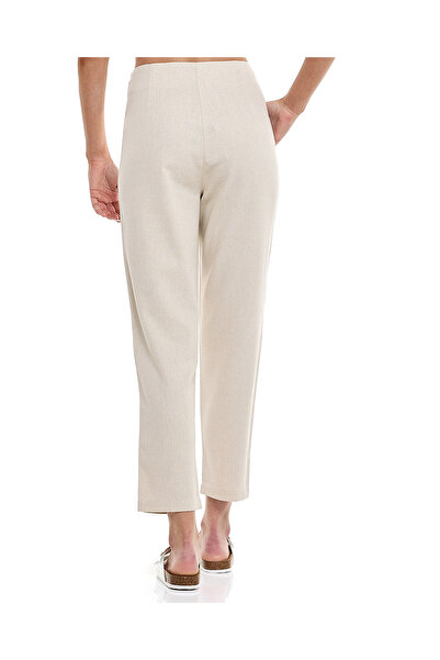 R&B Solid Carrot Fit Trousers with Button Closure