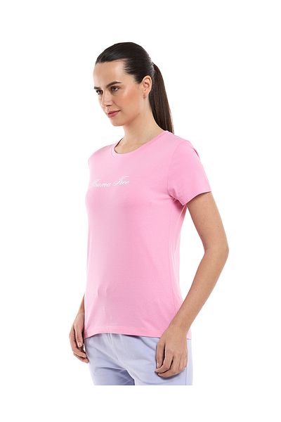 R&B Typography Print T-Shirt with Crew Neck and Short Sleeves