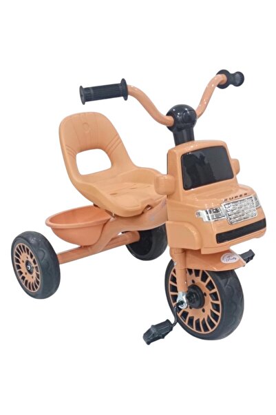 Toybox Kids Tricycle with Rear Storage Basket, Light and Music, 2-5 Years Beige
