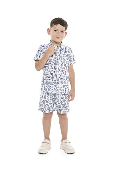 R&B Printed Shirt and Shorts Set