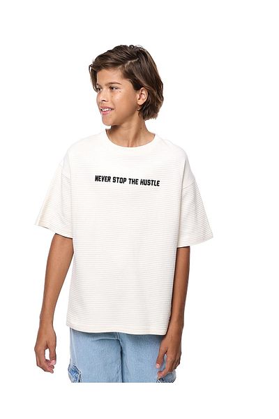R&B Back Printed T-Shirt with Crew Neck and Short Sleeves