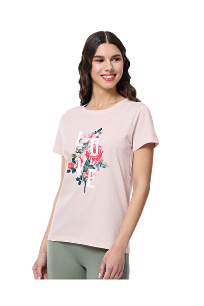 R&B تي شيرت مطبوع برقبة دائرية وأكمام قصيرة