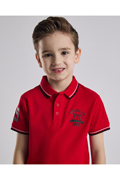 R&B Printed Polo T-Shirt with Short Sleeves