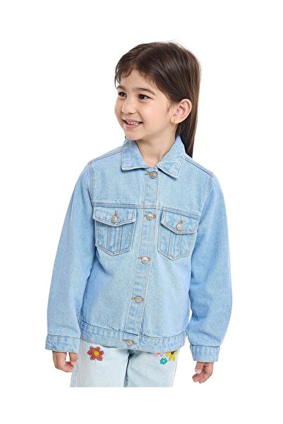 R&B Faded Denim Jacket with Button Closure