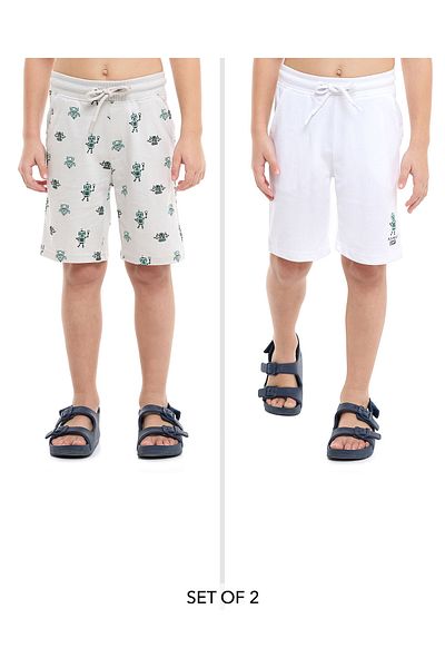 R&B Pack of 2 Printed Shorts with Drawstring Waist