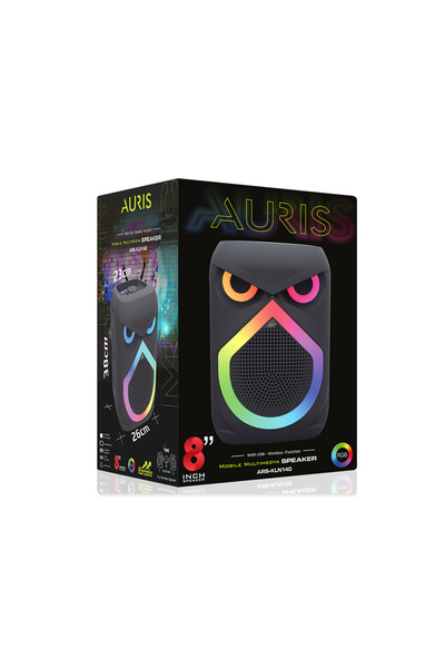 AURISS KLN140 25W 8 inç Mikrofonlu RGB Bluetooth Hoparlör